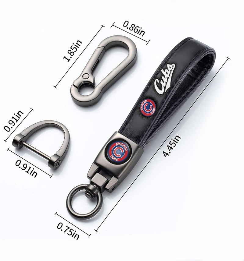 Kaleduo for Chicago Cubs Baseball Fans Car Keychain with Tire Valve Caps, Car Keyring and Valve Stem Caps Compatible with Key Fob Holder, Delicate Gifts for Men Women, Cubs - Image 5
